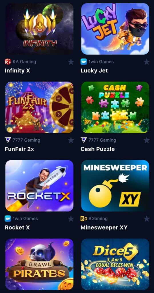 juegos rápidos en 1Win