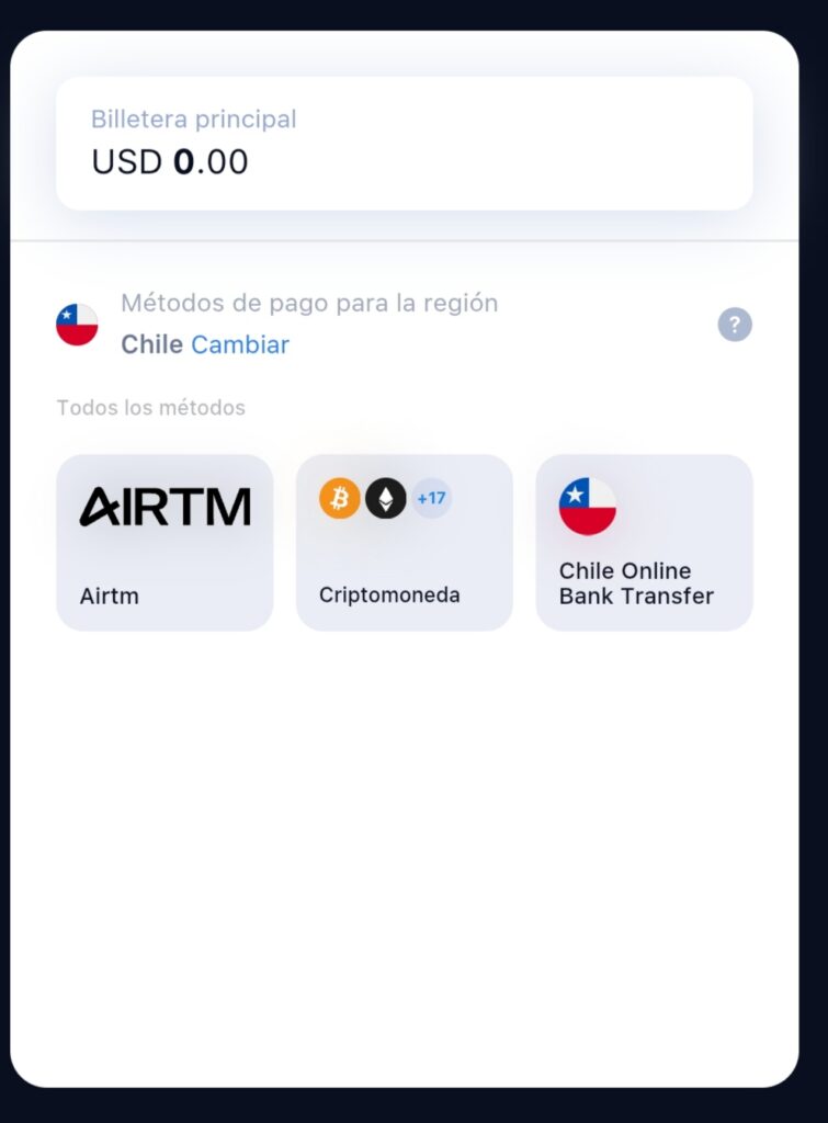 Método de Para retirar tus ganancias